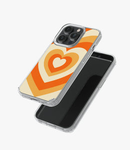 Y2K Orange Retro Hearts Silicone Case