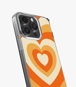 Y2K Orange Retro Hearts Silicone Case