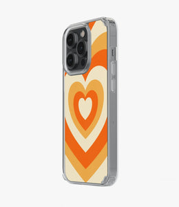 Y2K Orange Retro Hearts Silicone Case