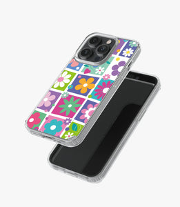 Colorful Flowers Checkered Silicone Case