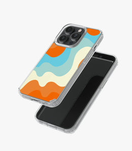 Orange & Blue Waves Pattern Silicone Case