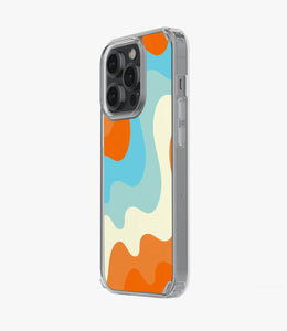 Orange & Blue Waves Pattern Silicone Case