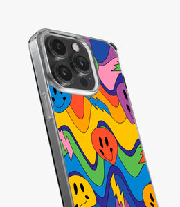 Wavy Colorful Smiley Silicone Case