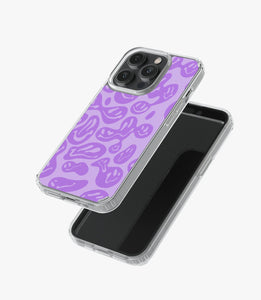 Y2K Pastel Purple Dripping Smiley Silicone Case