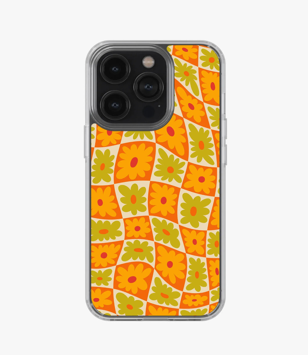 Checkered Flower Power Silicone Case