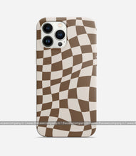 Load image into Gallery viewer, Coffee Brown Checkered Print Case

