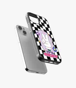 It's Okay Checkered Glass Case