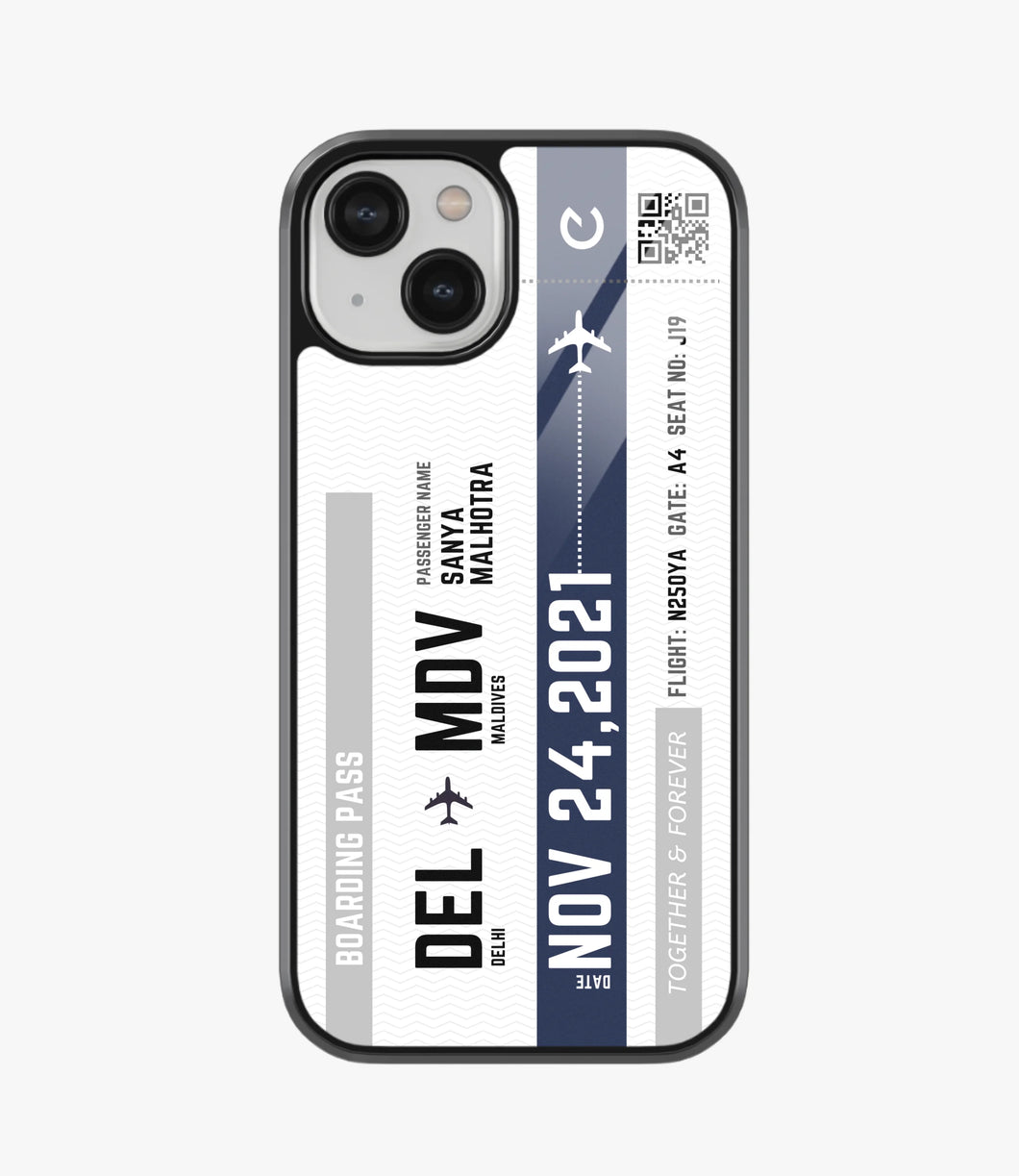 Travel City Boarding Pass Glass Case