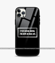 Load image into Gallery viewer, Fck Social Media Glass Phone Case
