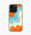 Orange & Blue Waves Pattern Silicone Case