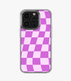 Purple Checkered Silicone Case