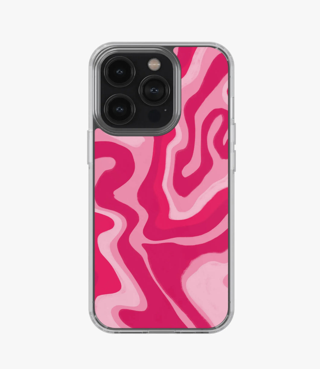 Retro Liquid Swirl Pink Silicone Case