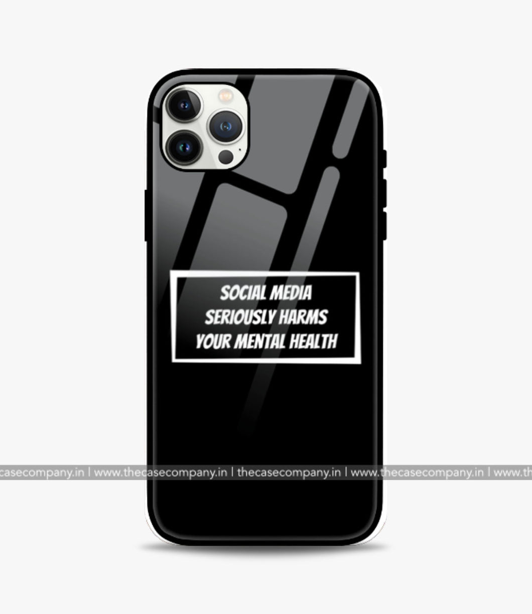 Social Media Anti Social Glass Phone Case