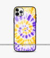 Tie Dye Yellow Blue Swirl Glass Phone Case