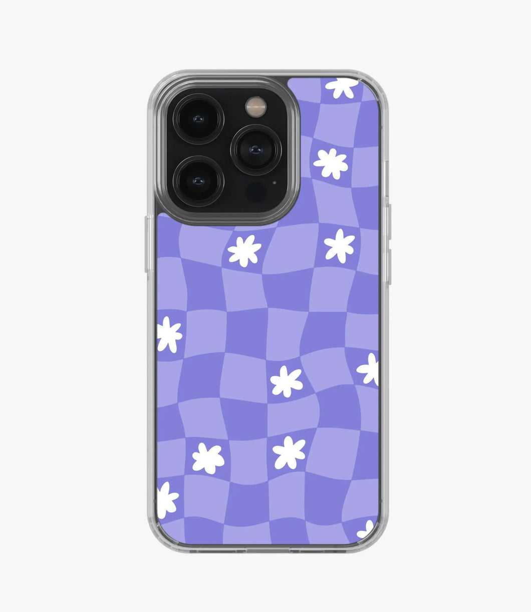 Trippy Violet Grid Silicone Case