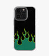 Y2K Green Flames Silicone Case