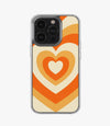 Y2K Orange Retro Hearts Silicone Case