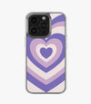 Y2K Pastel Purple Retro Hearts Silicone Case