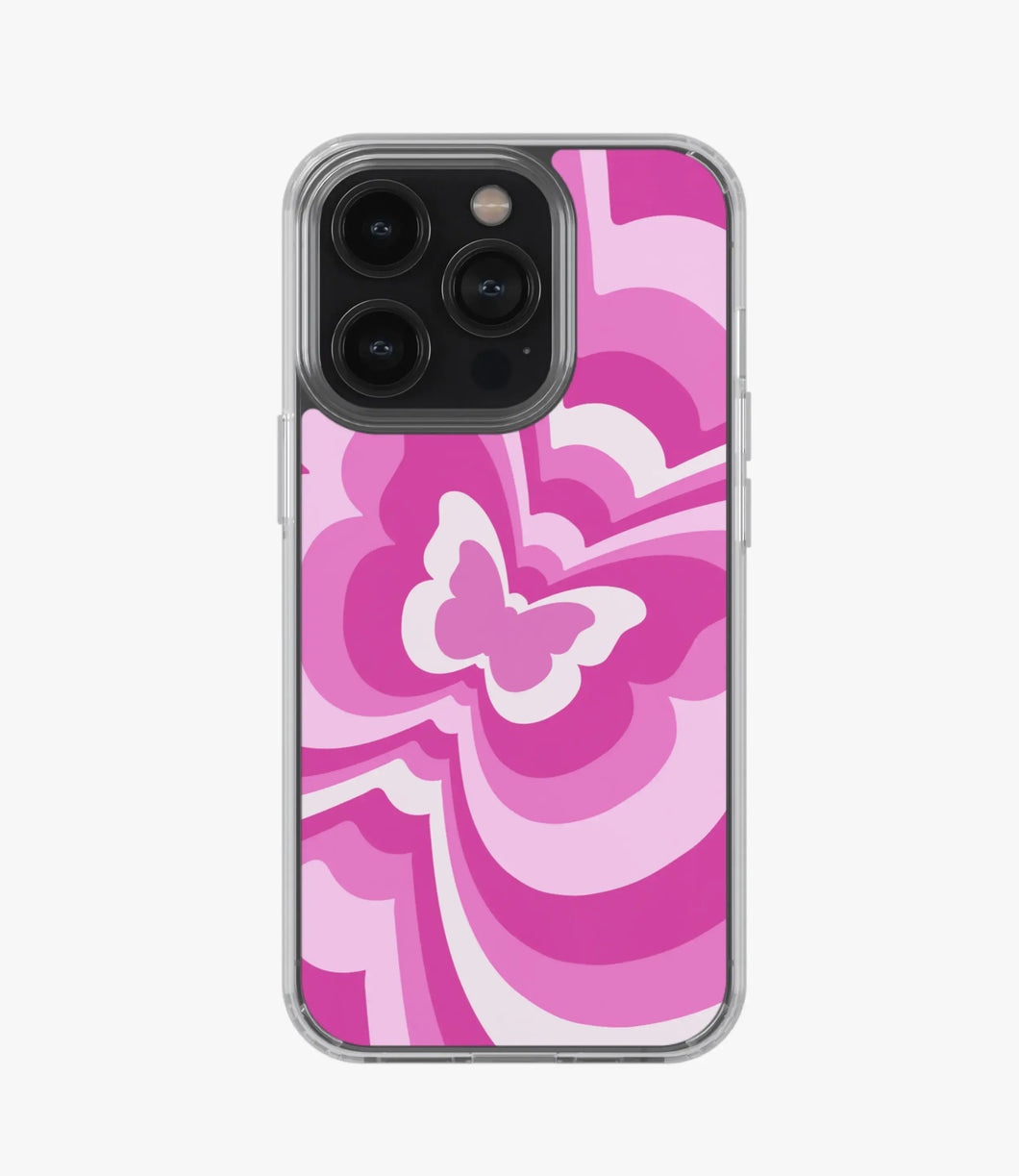 Y2K Pink Butterfly Silicone Case