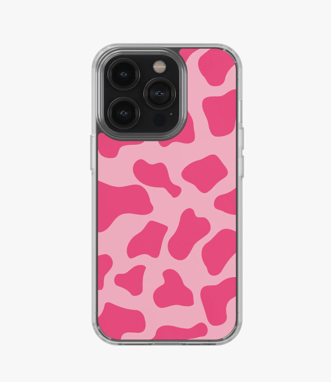 Y2K Pink Cow Print Silicone Case